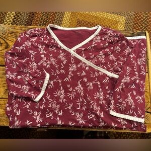 Asian Wrap Organic-Cotton Midi Gown